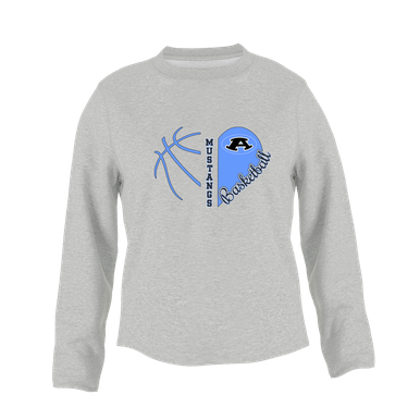 Aldine Mustangs Heart Basketball Women's Sweatshirt