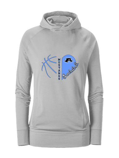 Aldine Mustangs Heart Basketball Women's Hoodie