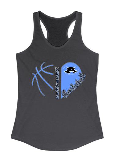 Aldine Mustangs Heart Basketball Women's Tank Top