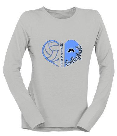 Aldine Mustangs Heart Volleyball Women's Premium LS T-Shirt