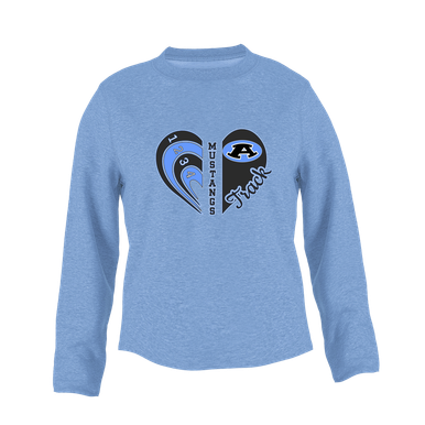 Aldine Mustangs Heart Track Women's Sweatshirt