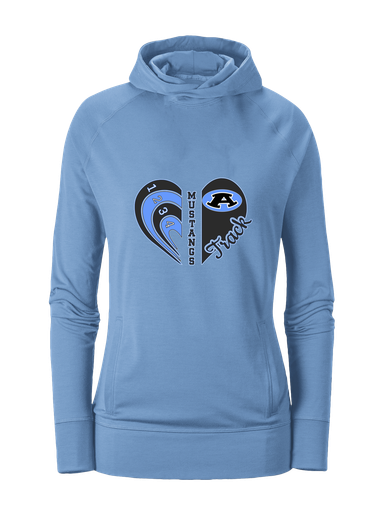 Aldine Mustangs Heart Track Women's Hoodie