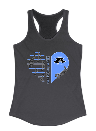 Aldine Mustangs Heart Band Women's Tank Top