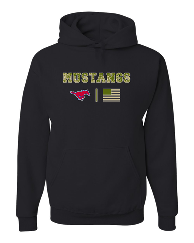 Grapevine Mustangs Camo Flag Men's Premium Hoodie