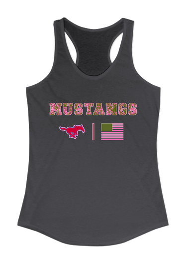 Grapevine Mustangs Pink Camo Flag Women's Tank Top