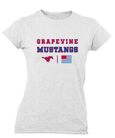 Grapevine Mustangs Spirit Flag Women's SS T-Shirt