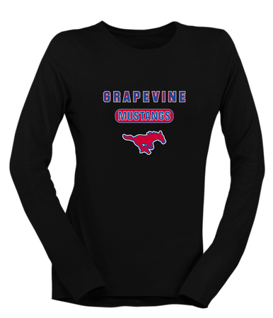 Grapevine Mustangs Mascot #3 Women's Premium LS T-Shirt