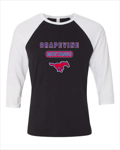 Grapevine Mustangs Mascot #3 Women's Baseball T-Shirt