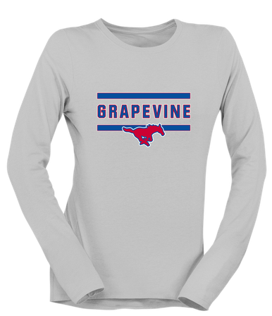 Grapevine Mustangs Mascot #4 Women's LS T-Shirt