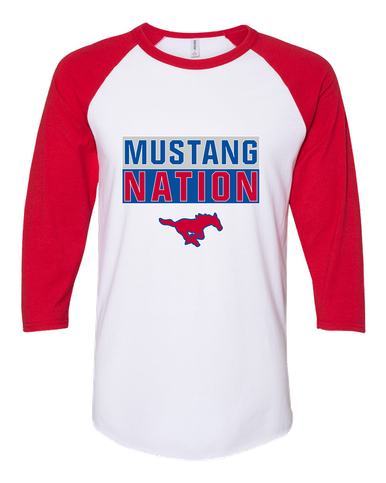 Grapevine Mustangs Nation #1 Women's Baseball T-Shirt