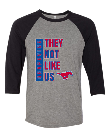Grapevine Mustangs They Not Like Us #1 Women's Baseball T-Shirt