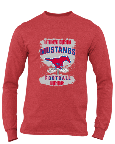 Grapevine Mustangs Football #6 Men's LS T-Shirt