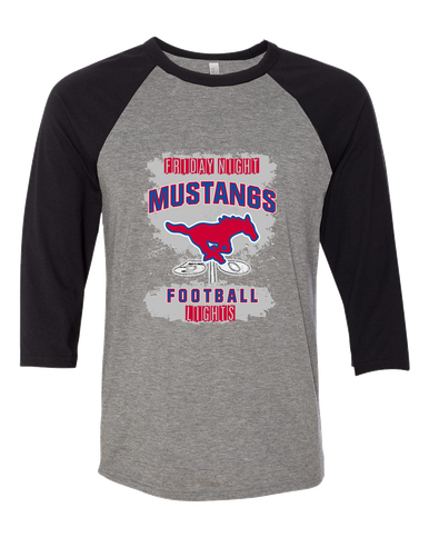 Grapevine Mustangs Football #6 Women's Baseball T-Shirt