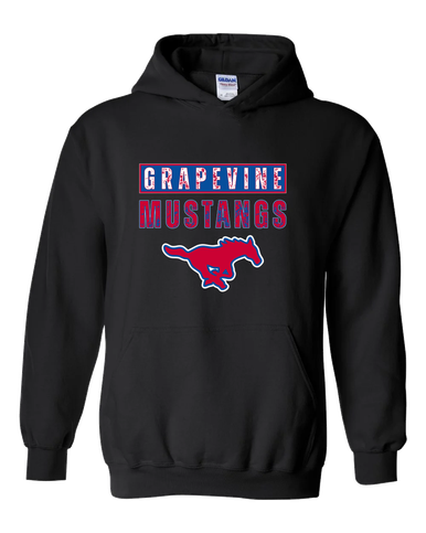 Grapevine Mustangs Mascot #9 Men's Hoodie