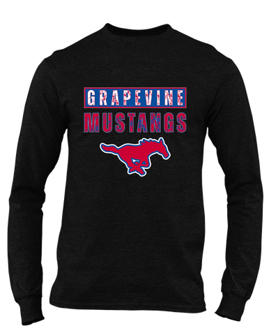 Grapevine Mustangs Mascot #9 Men's LS T-Shirt