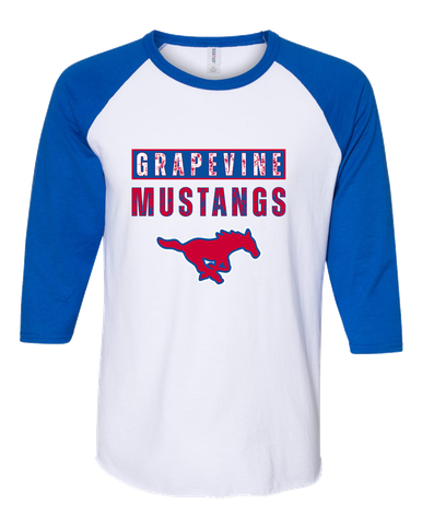 Grapevine Mustangs Mascot #9 Women's Baseball T-Shirt