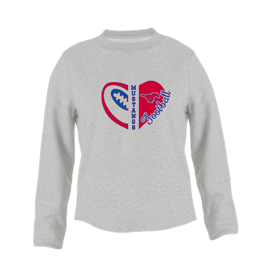 Grapevine Mustangs Heart Football Women's Sweatshirt