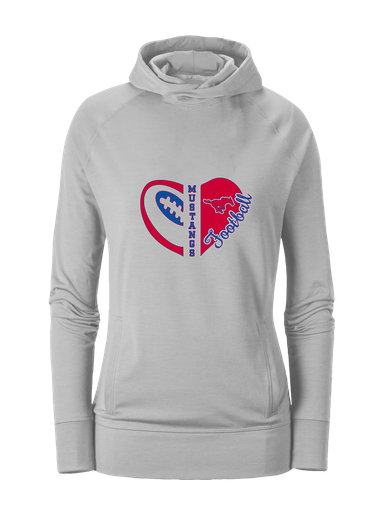 Grapevine Mustangs Heart Football Women's Hoodie