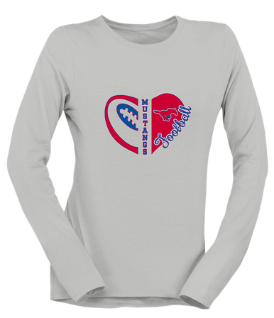 Grapevine Mustangs Heart Football Women's Premium LS T-Shirt
