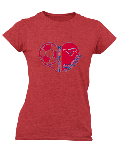 Grapevine Mustangs Heart Soccer Women's SS T-Shirt