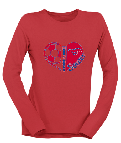 Grapevine Mustangs Heart Soccer Women's Premium LS T-Shirt