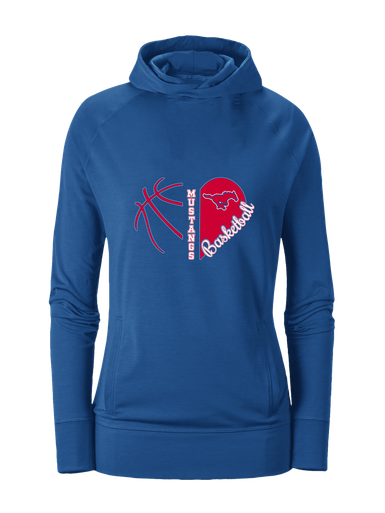 Grapevine Mustangs Heart Basketball Women's Hoodie