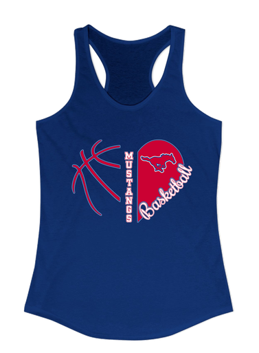 Grapevine Mustangs Heart Basketball Women's Tank Top