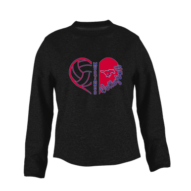 Grapevine Mustangs Heart Volleyball Women's Sweatshirt