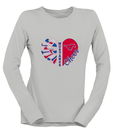 Grapevine Mustangs Heart Cheer Women's Premium LS T-Shirt