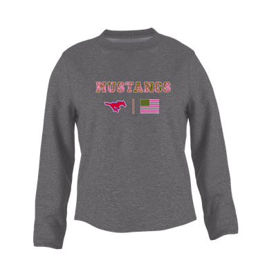 Pearce Mustangs Pink Camo Flag Women's Sweatshirt