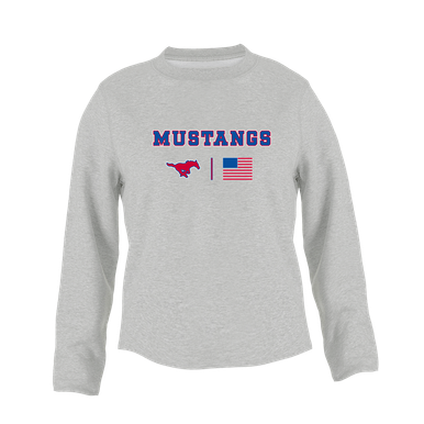 Pearce Mustangs Team Colors Flag Women's Sweatshirt