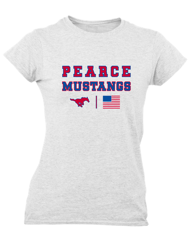 Pearce Mustangs Spirit Flag Women's SS T-Shirt