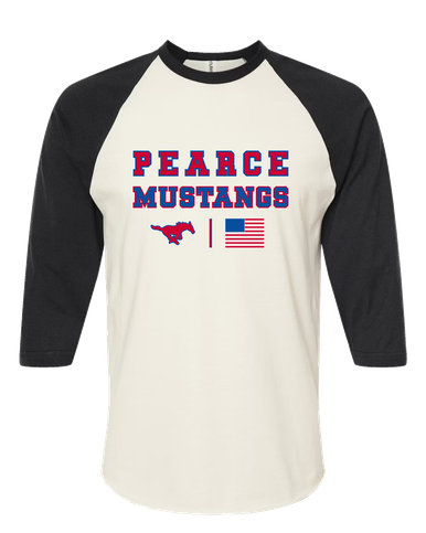 Pearce Mustangs Spirit Flag Women's Baseball T-Shirt
