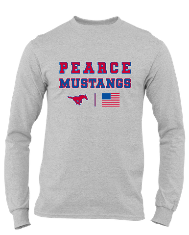 Pearce Mustangs Spirit Flag Men's Premium LS T-Shirt