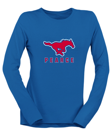 Pearce Mustangs Mascot #2 Women's LS T-Shirt