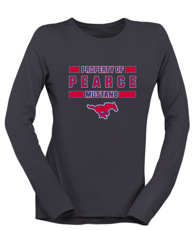 Pearce Mustangs Property Of Women's LS T-Shirt