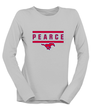 Pearce Mustangs Mascot #4 Women's LS T-Shirt