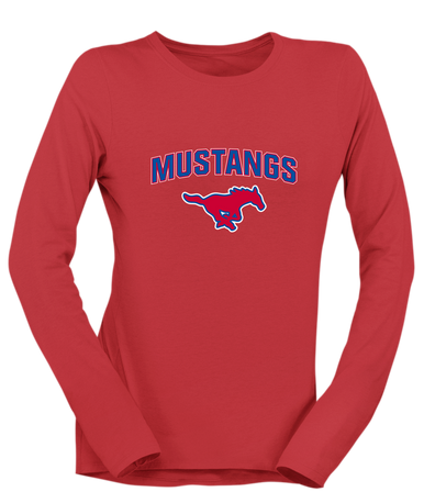 Pearce Mustangs Mascot #6 Women's Premium LS T-Shirt