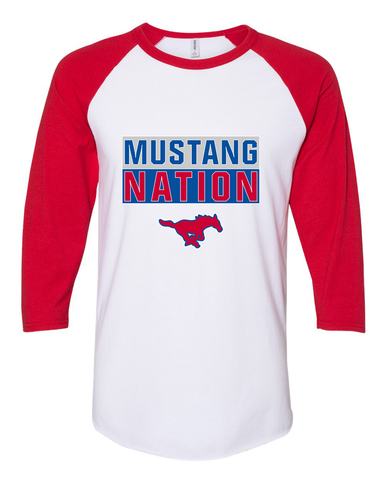 Pearce Mustangs Nation #1 Women's Baseball T-Shirt