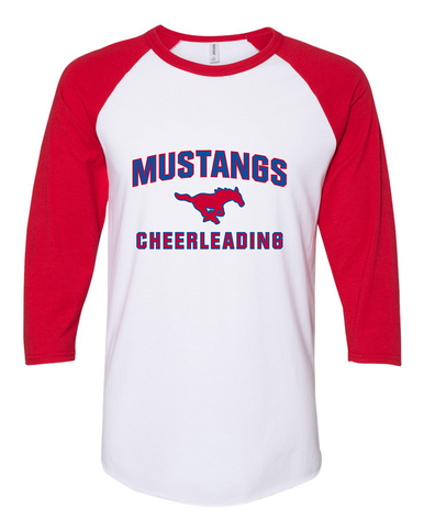 Pearce Mustangs Cheerleading Women's Baseball T-Shirt