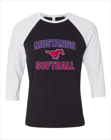 Pearce Mustangs Softball #1 Women's Baseball T-Shirt