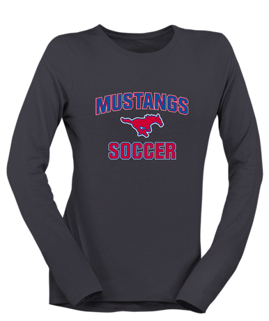 Pearce Mustangs Soccer #1 Women's LS T-Shirt