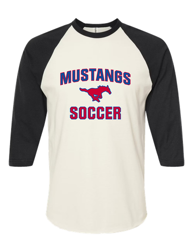 Pearce Mustangs Soccer #1 Men's Baseball T-Shirt