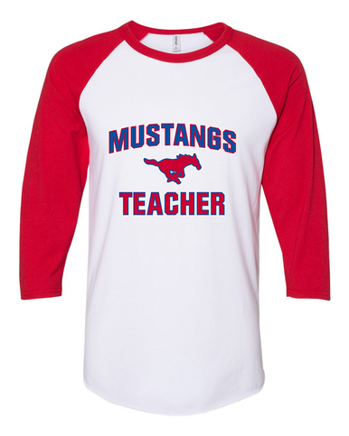 Pearce Mustangs Teacher Men's Baseball T-Shirt