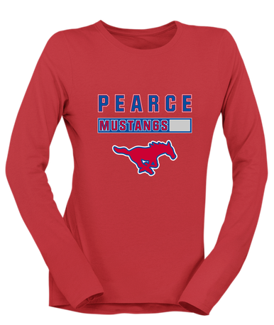 Pearce Mustangs Mascot #7 Women's Premium LS T-Shirt