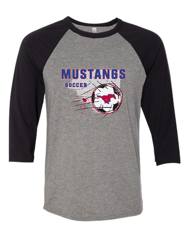 Pearce Mustangs Soccer #2 Women's Baseball T-Shirt