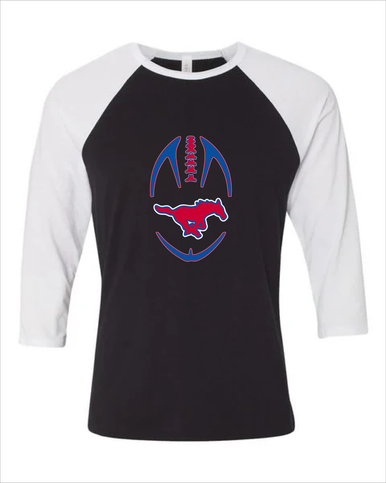 Pearce Mustangs Football #4 Women's Baseball T-Shirt