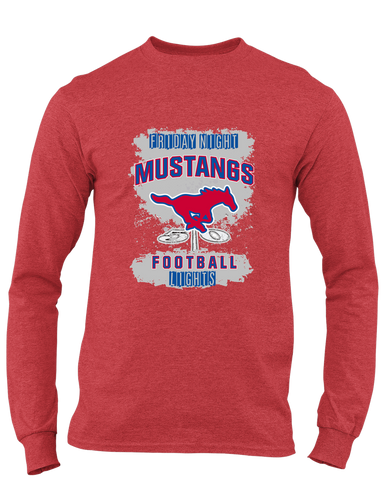 Pearce Mustangs Football #6 Men's LS T-Shirt