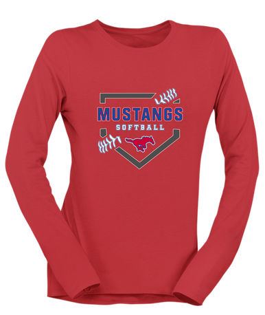 Pearce Mustangs Softball #2 Women's Premium LS T-Shirt