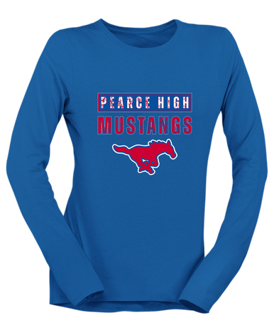 Pearce Mustangs Mascot #9 Women's Premium LS T-Shirt